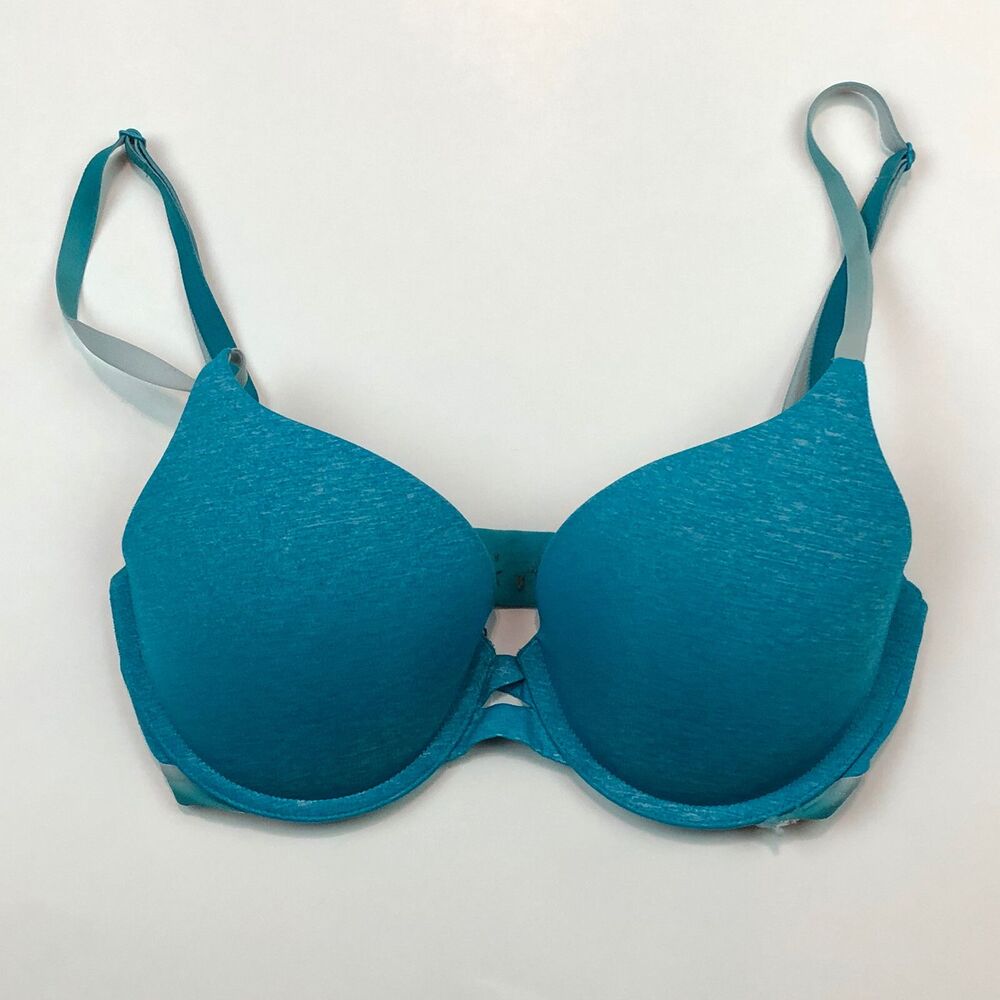 Victorias Secret Perfect Shape Convertible Bra Blue Padded Underwire 32D MMM13